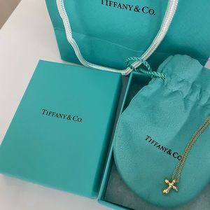 TIFFANY & CO Elsa Peretti 18k Gold Cross Pendant (Brand New)